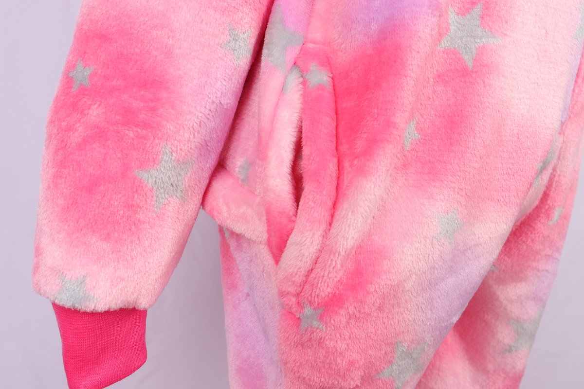 Joya Kids® Eenhoorn Onesie | Unicorn roze huispak | Verkleed kostuum kinderen | verkleedkleding jurk | Maat 98/104 (100) + Haarband | Cadeau meisje — afbeelding 8