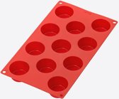 Lékué bakvorm uit silicone voor 11 muffins rood Ø 5.3cm H 3cm