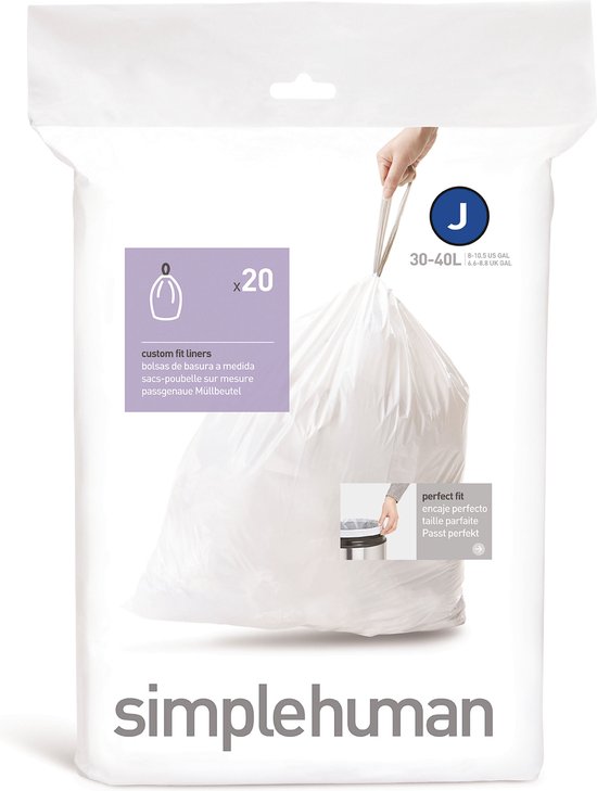 Simplehuman Afvalzak Code J - 38-40 l - 20 Stuks