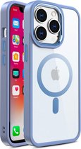 Mobiq - Coque transparente Hybrid Mag iPhone 14 | Transparent, bleu