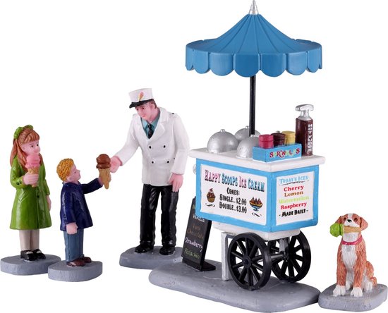 Lemax - Happy Scoops Ice Cream Cart, Set Of 5 - Kersthuisjes & Kerstdorpen