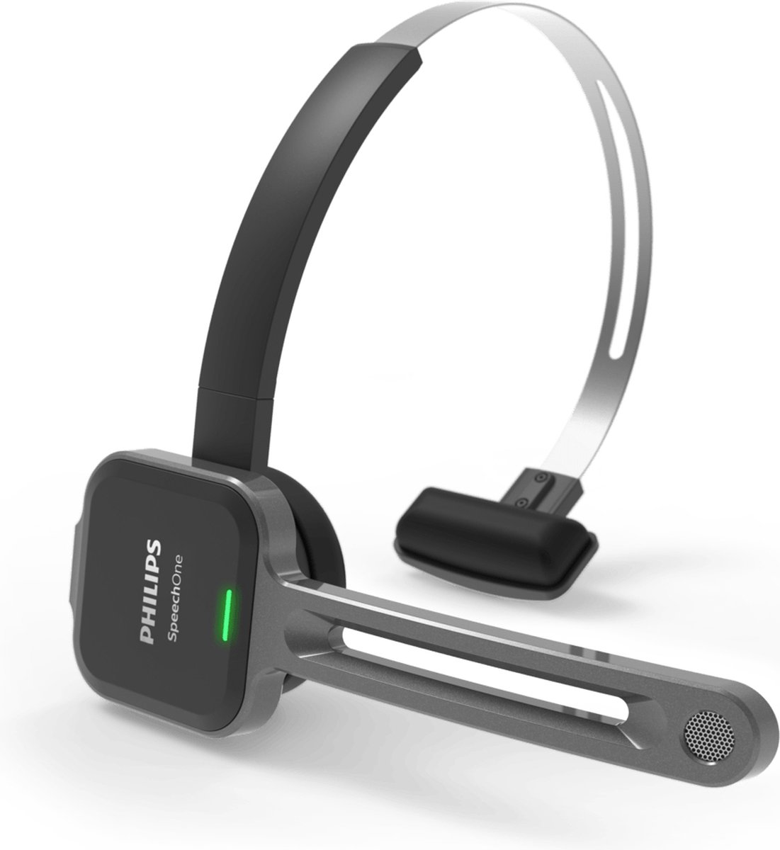 Philips SpeechOne Draadloze dicteerheadset PSM6300 | Docking station, Statuslampje, USB-kabel, Nekband, Bevestiging hoofdband, Magnetisch oorkussentje
