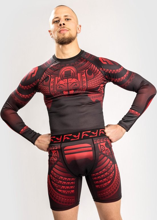 Venum Nakahi Rashguard Lange Mouwen Zwart Rood maat XXL