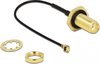 Câble MHF I (f) - SMA (f) avec bague d'étanchéité - Micro Coax (1,13 mm) - 50 Ohm / noir - 0 mètre