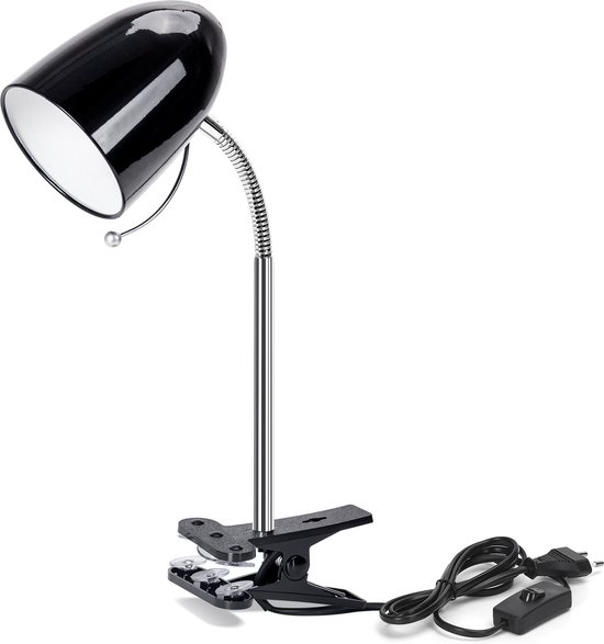 experimenteel bibliothecaris werkelijk Aigostar LED klemlamp - E27 fitting - Bureaulamp met klem - Tafellamp -  Zwart - Excl.... | bol.com