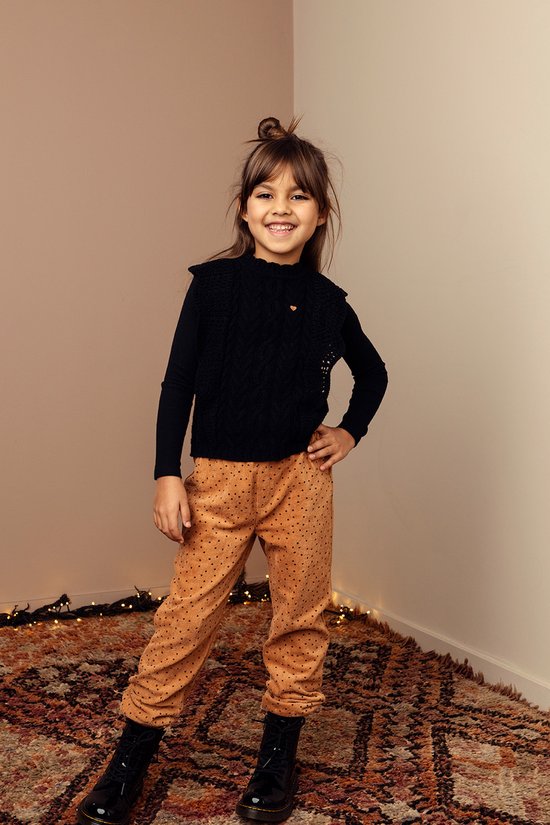 LOOXS Little 2232-7052-099 Meisjes Sweater/Vest - Maat 104 - Zwart van 40%acryl 60%COTTON