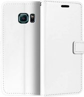 LuxeBass Telefoon Wallet Bookcase voor Samsung Galaxy S6 Edge-Portemonnee telefoonhoesje voor Bankpassen-Kunstleer-Siliconen Houder-Magnetische sluiten- wit - telefoonhoes - gsm hoes - telefoonhoesjes - telefoonhoes - gsm hoes - gsm hoesjes