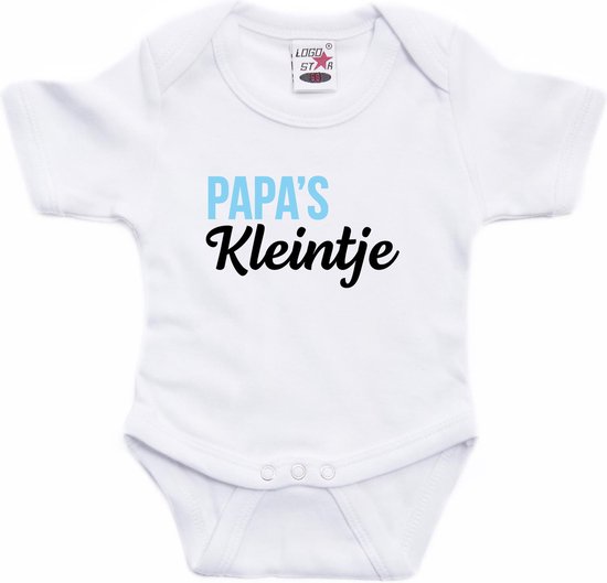 Papas kleintje tekst baby rompertje wit jongens en meisjes - Kraamcadeau - Babykleding 56