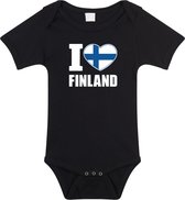 I love Finland baby rompertje zwart jongens en meisjes - Kraamcadeau - Babykleding - Finland landen romper 92