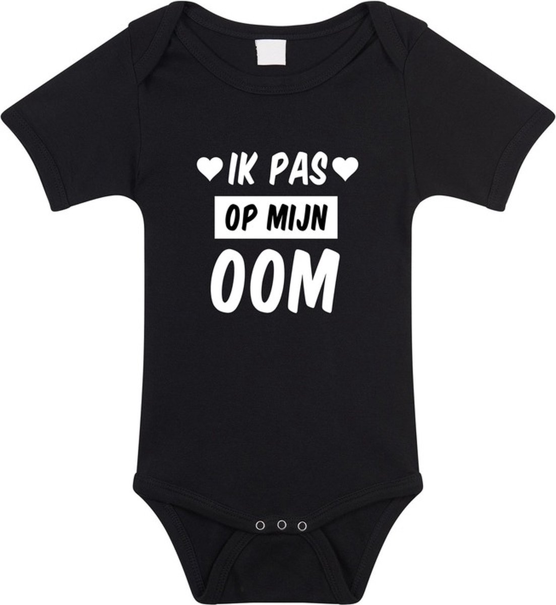 Ik pas op mijn oom tekst baby rompertje zwart meisjes en jongens - Kraamcadeau - Babykleding 68