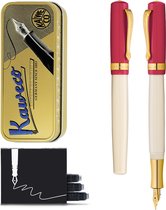 Kaweco - Vulpen - Kaweco STUDENT Fountain Pen 30’s Blues - Rood Ivory - Met extra doosje vullingen - Breed