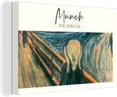 Canvas - Canvas schilderij - De schreeuw - Munch - Steiger - Meer - Blauw - Oranje - Canvasdoek - Wanddecoratie - 30x20 cm