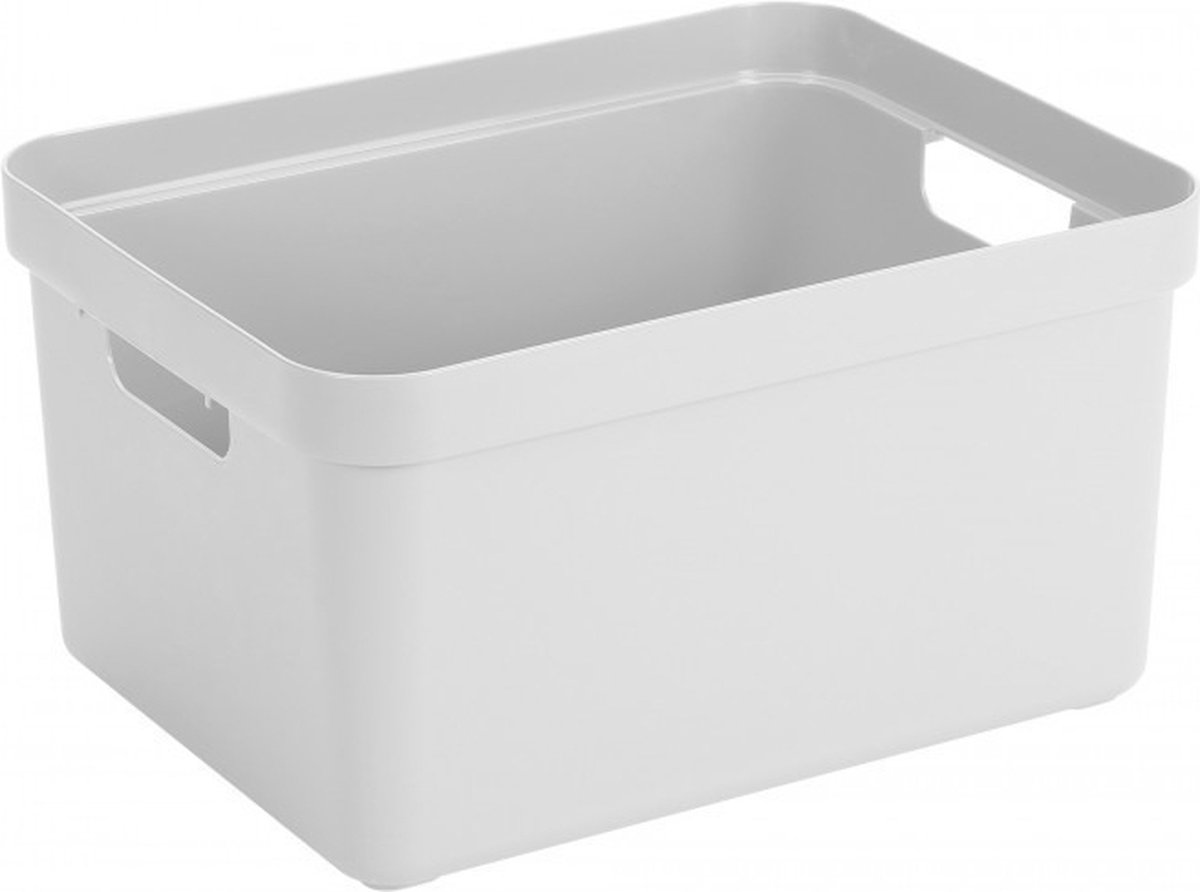 Sunware opbergbox Sigma - 8x stuks - kunststof - 32 liter - wit - opberg dozen/bakken - opbergers - 45 x 35 x 24 cm