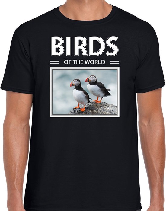 T-shirt photo Animaux Puffin Noir Homme Oiseaux du Monde