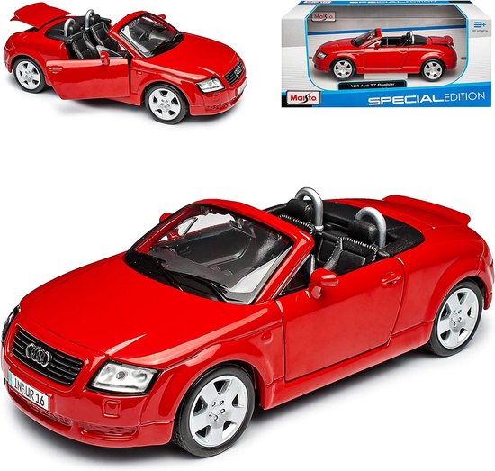 Maquette voiture Audi TT rouge 17 x 7 x 6 cm - Echelle 1:24 - Petite voiture  - Voiture