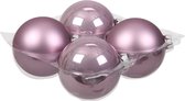 8x stuks kerstversiering kerstballen salie paars van glas - 10 cm - mat/glans - Kerstboomversiering