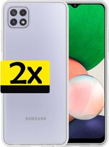 Hoesje Geschikt voor Samsung M22 Hoesje Siliconen Case - Hoes Geschikt voor Samsung Galaxy M22 Hoes Siliconen - Transparant - 2 Stuks