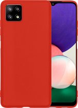Hoesje Geschikt voor Samsung M22 Hoesje Siliconen Case Hoes - Hoes Geschikt voor Samsung Galaxy M22 Hoes Cover Case - Rood