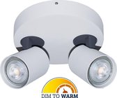 Artdelight - Plafondlamp Vivaro 2L Rond - Wit - 2x LED 4,9W 2200K-2700K - IP20 - Dim To Warm > spots | spotjes | spotjes plafondlamp | opbouwspot led | spots verlichting led | plafonniere led