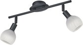 LED Plafondspot - Trion Brista - E14 Fitting - 2-lichts - Rond - Mat Zwart - Aluminium - BES LED