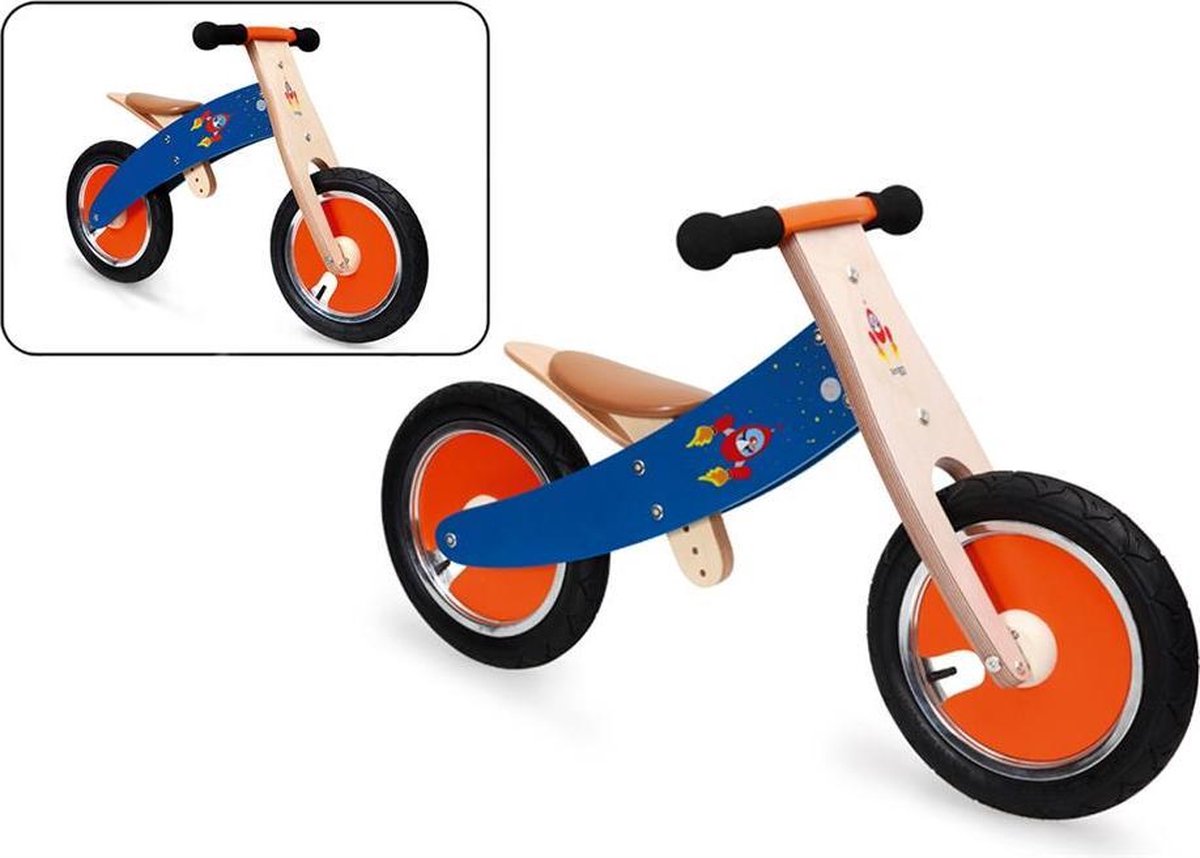 Scratch Balance Bike Loopfiets Met 2 Wielen 12 Inch Junior Rood/Blauw