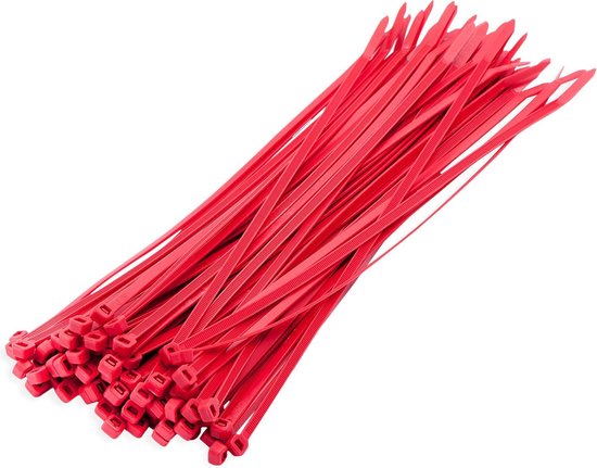 300x serre-câble / cravate déchirée nylon rouge 20 x 0,36 cm - serre-câbles  -... | bol.com
