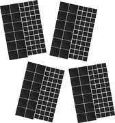Set van 224 anti-kras meubelglijders (rubber, zwart, met plaklaag)