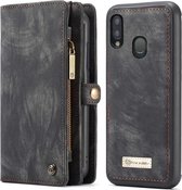 CASEME - Samsung Galaxy A20e Vintage Wallet Case - Zwart