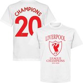 Liverpool Champions T-Shirt 2020 +  Champions 20 - Wit - S