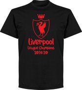 Liverpool Champions 2020 Logo T-Shirt - Kinderen - Zwart - 128