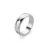 Twice As Nice Ring in edelstaal, gehamerde ring  68