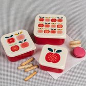 Rexinter Lunchbox appel - 3 stuks - Voor kinderen - Vintage Apple