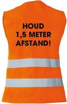 Dames Veiligheidsvest Oranje Houd 1,5 meter afstand!