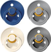 BIBS Fopspeen - Maat 2 (6-18 maanden) - 4 stuks - Midnight, Smoke, Ivory en Cloud
