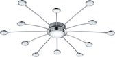 LED Plafondlamp - Trion Bodrina - 24W + 6W - 13-lichts - Aanpasbare Kleur - Dimbaar - Afstandsbediening - Rond - Mat Chroom - Aluminium - BES LED