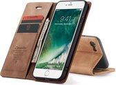 CASEME Retro Wallet Hoesje voor iPhone SE 2020 / iPhone 7/8 - Bruin
