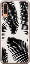 Samsung A50/A30s hoesje siliconen - Palm leaves silhouette | Samsung Galaxy A50/A30s case | zwart | TPU backcover transparant