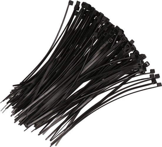 Kabelbinders zwart 200 x 2,5 mm 300 stuks - Fiets/tuin/hobby gereedschap