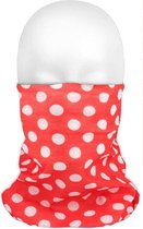 Multifunctionele morf sjaal rood met witte stippen print voor volwassenen - Gezichts bedekkers - Maskers voor mond - Windvangers