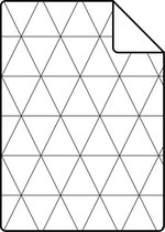 Proefstaal ESTAhome behang grafische driehoeken wit en zwart - 139148 - 26,5 x 21 cm