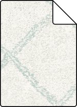 Proefstaal ESTAhome behangpapier oosters berber tapijt vergrijsd mintgroen en mat wit - 148665 - 26,5 x 21 cm