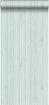 ESTAhome behangpapier smalle sloophout planken vergrijsd mintgroen - 128851 - 53 cm x 10,05 m