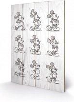 DISNEY - Printing on wood 40X59 - Mickey Mouse Multi Black / White