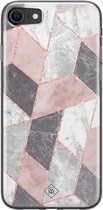 iPhone SE 2020 hoesje siliconen - Stone grid marmer | Apple iPhone SE (2020) case | TPU backcover transparant