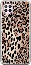 Huawei P40 Lite hoesje siliconen - Luipaard print bruin | Huawei P40 Lite case | Bruin/beige | TPU backcover transparant