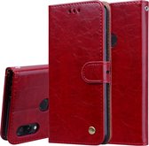 Business Style Oil Wax Texture Horizontal Flip Leather Case voor Geschikt voor Xiaomi Redmi Note7, met houder & kaartsleuven & portemonnee (rood)