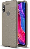 Litchi Texture TPU schokbestendige hoes voor Xiaomi Redmi Note 6 (grijs)