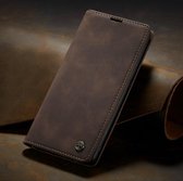 Bookcase de Luxe en cuir PU pour Samsung Galaxy S20 | Étui en cuir de haute qualité | Étui portefeuille en cuir | Titulaire de la carte | Porte-monnaie | Marron
