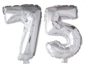 Folieballon 75 jaar zilver 41cm