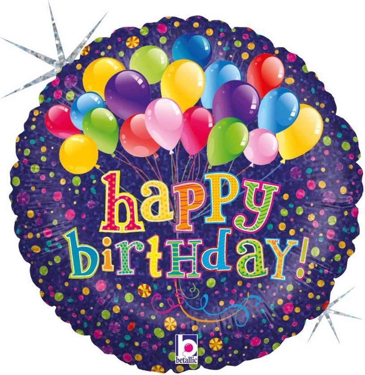 Afbeelding van product Merkloos / Sans marque  Folie cadeau sturen helium gevulde ballon Gefeliciteerd/Happy Birthday 46 cm - Folieballon verjaardag versturen/verzenden